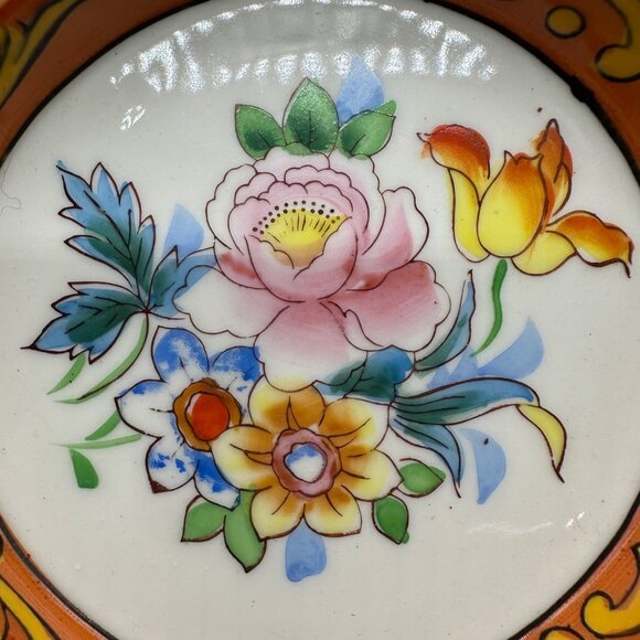 Vintage Floral Divided Serving Plate Moriyama Mori Machi Hand Painted Japan - Picture 5 of 8